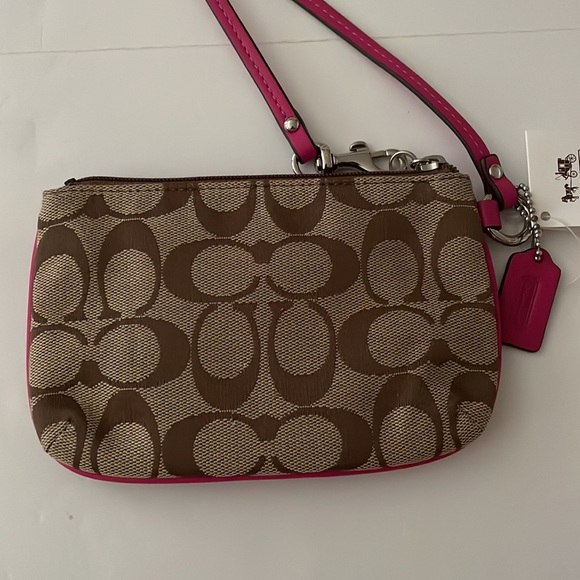 NWT Coach Brown & Pink Leather
Wristlet - Picture 2 of 6